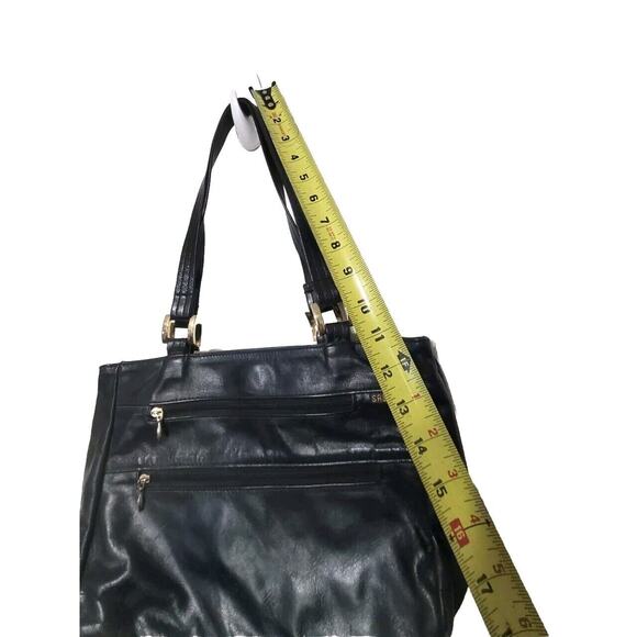 Vintage SAS Blue Leather Shoulder Bag Double Shoulder Straps Zip Snap Front 12x8 - Picture 8 of 10